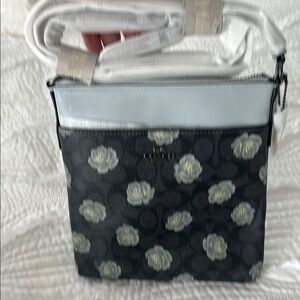 Coach Black and White Floral Crossbody Bag